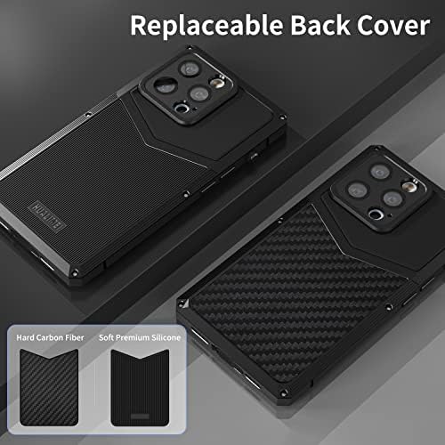 Luxury Carbon Fiber with Aluminium Case for iPhone 13 Pro Max 6.7", Military Shockproof Protective Phone Cover with Tempered Glass Screen Protector Full Body Heavy Duty Drop Protection for Men - Image 4